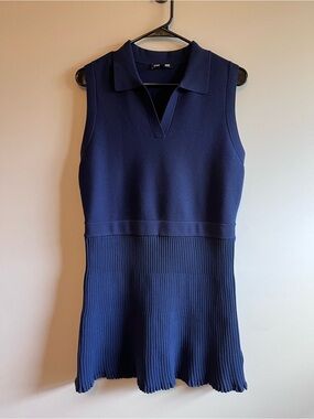 Steve Madden Sleeveless Navy Polo Knit Dress